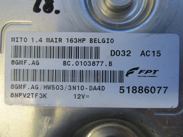 71966 Alfa Romeo Mito 1,4 benzin motorvezérlő 51886077