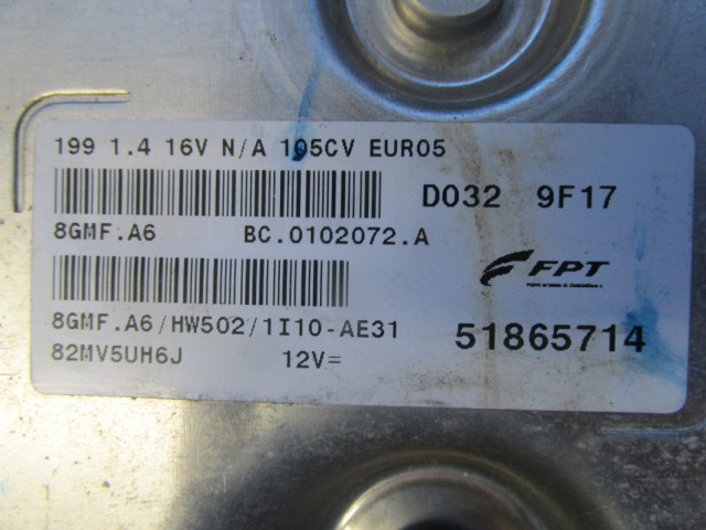 71968 Fiat Punto Evo 1,4 benzin motorvezérlő 51865714