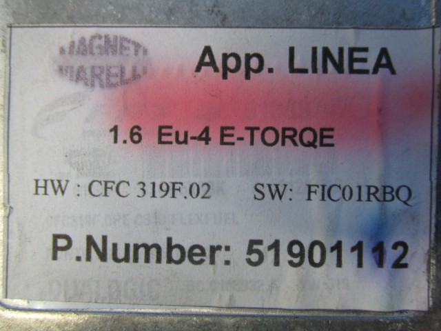 Fiat Linea 1,6 benzin motorvezérlő 51901112