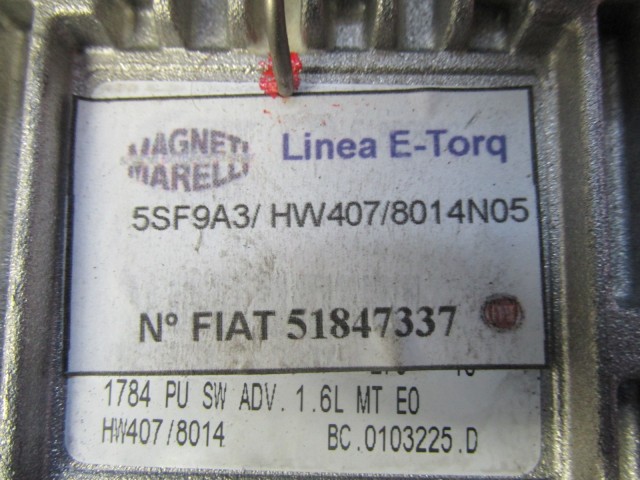 72087 Fiat Linea 1,6 benzin motorvezérlő 51847337