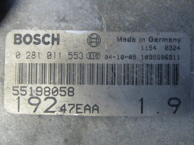 72157 Fiat Stilo 1,9 Jtd motorvezérlő szett 0281011553