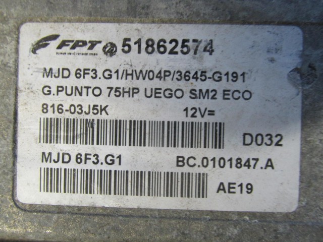 Fiat Grande Punto 1,3 16v Diesel motorvezérlő 51862574