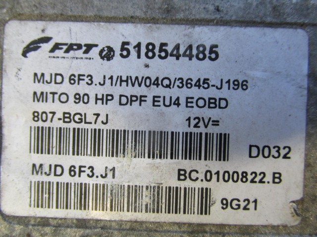 72208 Alfa Romeo MiTo 1,3 16v Diesel motorvezérlő 51854485