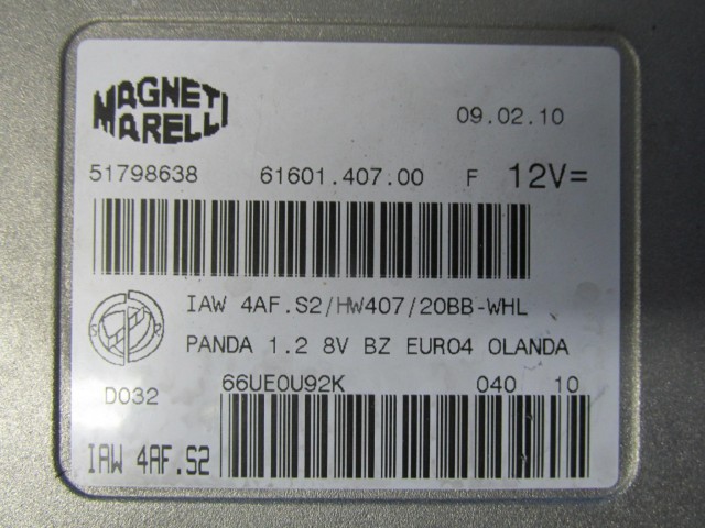 Fiat Panda II. 1,2 8v benzin motorvezérlő 51798638