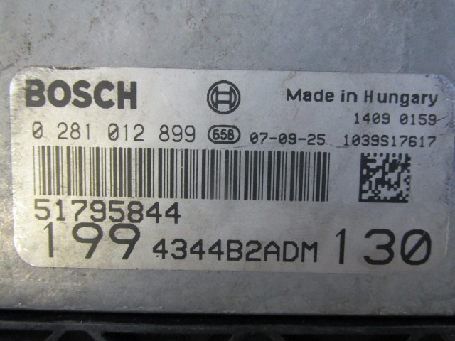 Fiat Grande Punto 1,9 8v Diesel motorvezérlő 51795844, 0281012899