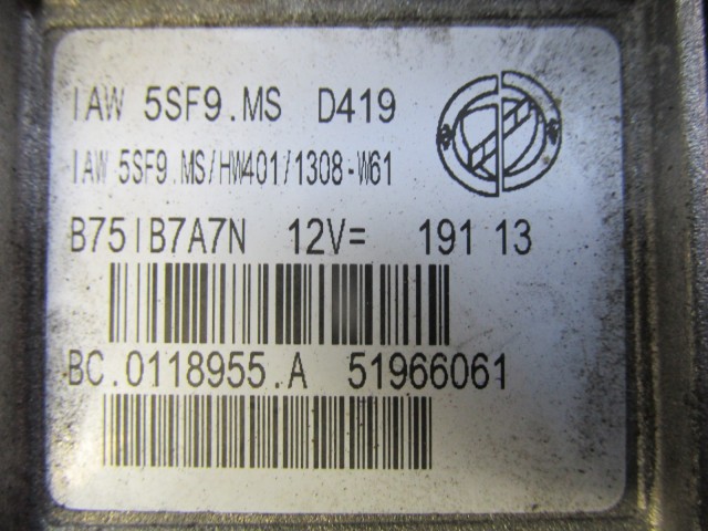 Fiat 500 1,2 benzin motorvezérlő 51966061