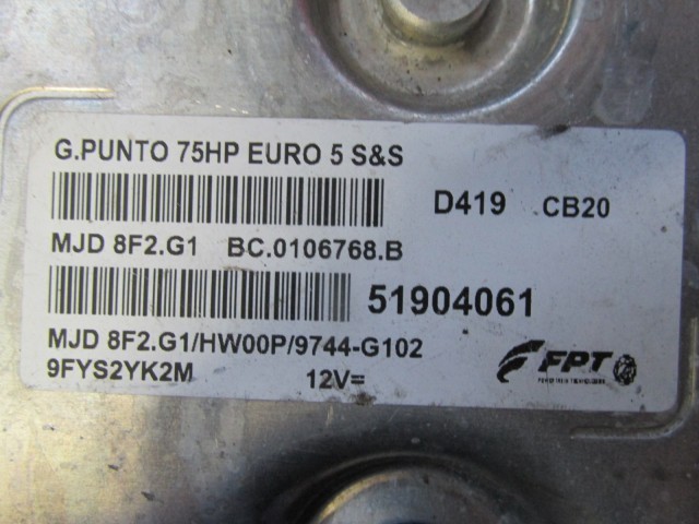 Fiat Grande Punto 1,3 Jtd motorvezérlő 51904061