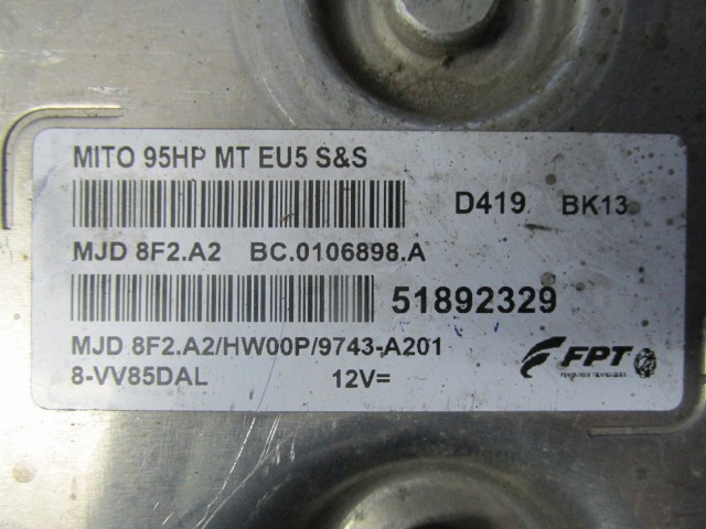 Alfa Romeo Mito 1,3 16v Diesel motorvezérlő 51892329