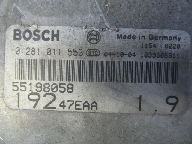 72464 Fiat Stilo 1,9 8v Diesel 115 Le motorvezérlő szett 0281011553 , 55198058