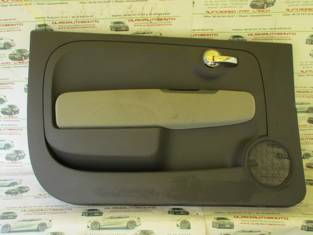 Kárpit144 Fiat 500 fekete fehér kockás, szövet, bal oldali ajtókárpit