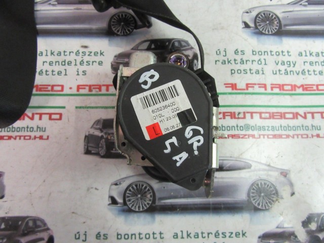 Fiat Grande Punto 5 ajtós, 605236400 számú, bal első biztonsági öv