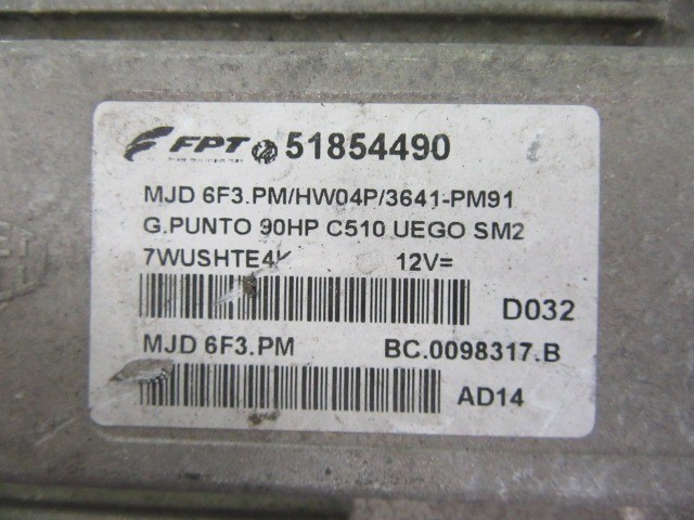 Fiat Grande Punto 1,3 16v Mjet 90Le motorvezérlő 51854490