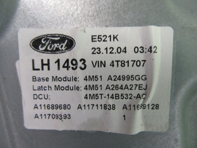 Ford Focus 2005-2009 5 ajtós jobb hátsó elektromos ablakemelő szerkezet 4M51A24995