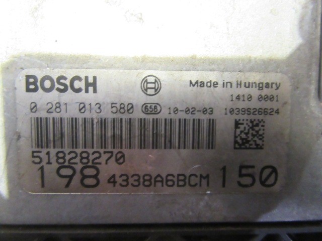 151501 Fiat Bravo 2007-2014 1,9 16v Diesel motorvezérlő szett 51828270 , 0281013580