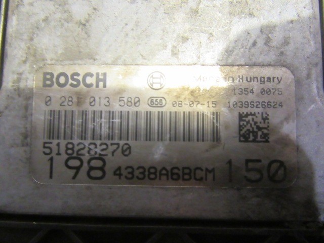 153226 Fiat Bravo 2007-2014 1,9 16v Diesel motorvezérlő szett 51828270 , 0281013580