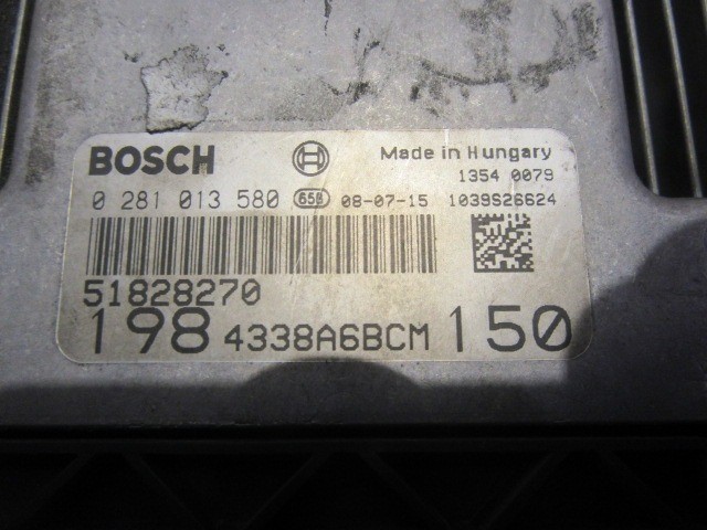 153236 Fiat Bravo 2007-2014 1,9 16v Diesel motorvezérlő szett 51828270 , 0281013580