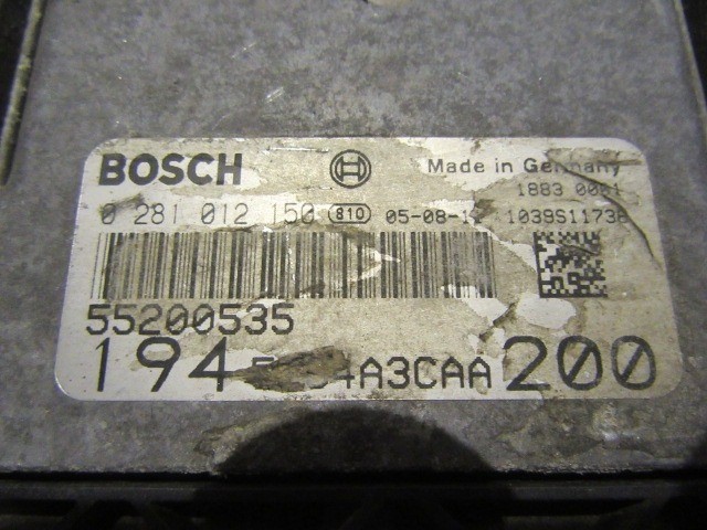 71949 Fiat Croma 2,4 20v  Diesel motorvezérlő szett 0281012150 , 55200535