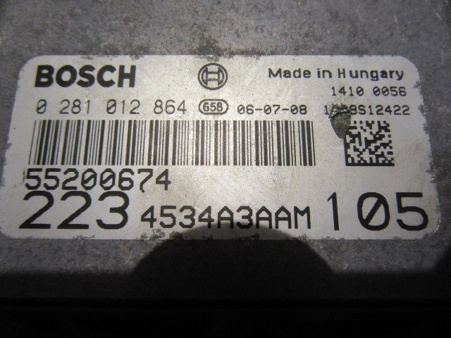 25999 Fiat Doblo II. 1,9 8v Diesel motorvezérlő szett 0281012864 , 55200674