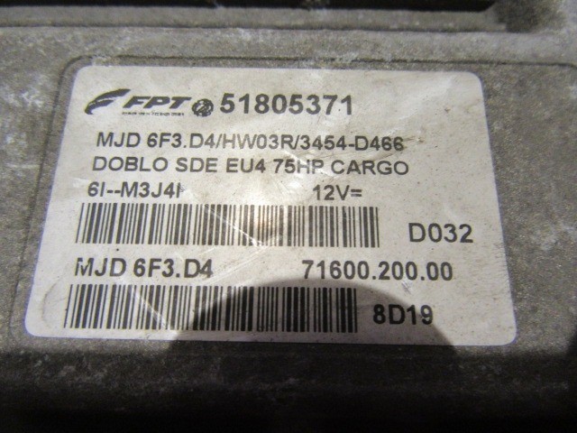 20701 Fiat Doblo II. 1,3 16v Diesel  motorvezérlő szett 51805371