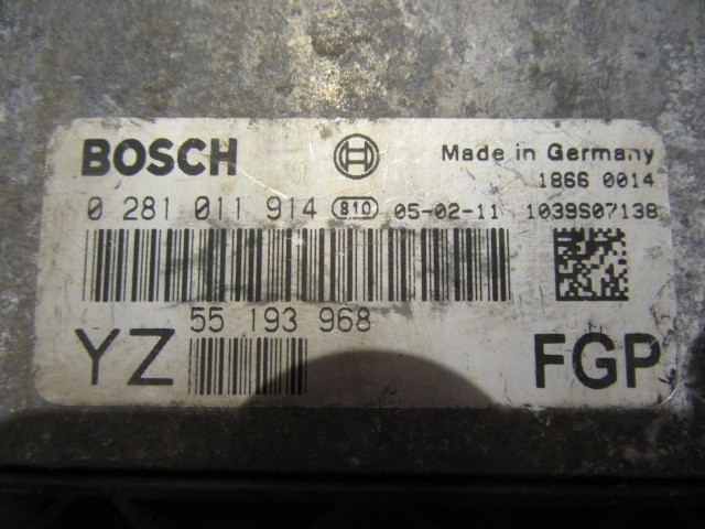 Opel C Vectra 1,9 Diesel motorvezérlő 55193968 , 0281011914