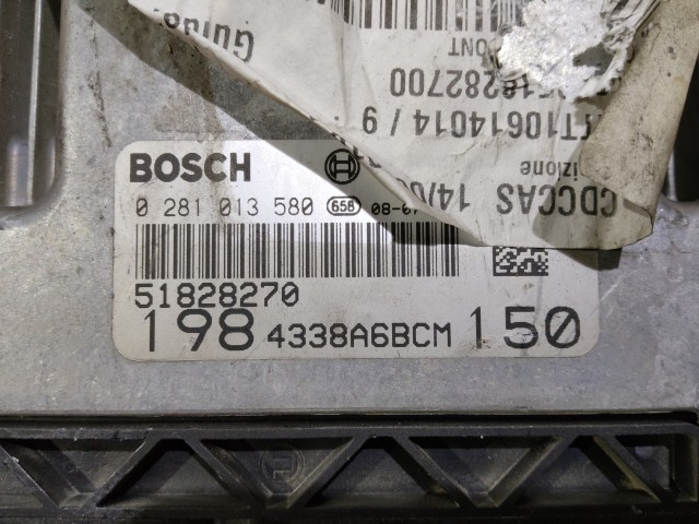 166158 Fiat Bravo 2007-2014  1,9 16v Diesel motorvezérlő szett 0281013580 , 51828270