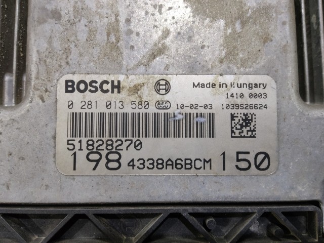 166152 Fiat Bravo 2007-2014 1,9 16v Diesel motorvezérlő szett 0281013580 ,  51828270