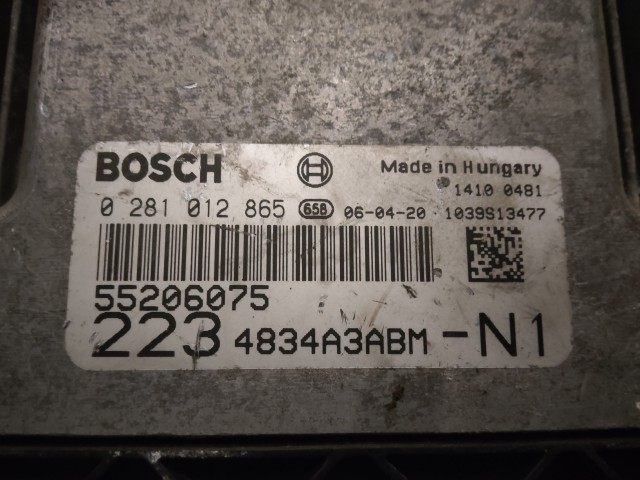 Fiat Doblo II. 2005-2009 1,9 8v Diesel Motorvezérlő Bosch 0281012865 , 55206075