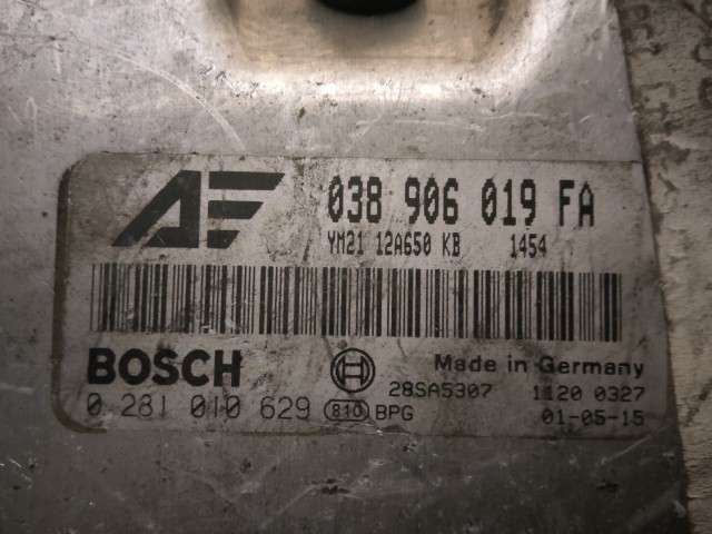 Audi, Seat, Skoda, VW 1,9 8v Diesel motorvezérlő 0281010629 , 038906019FA