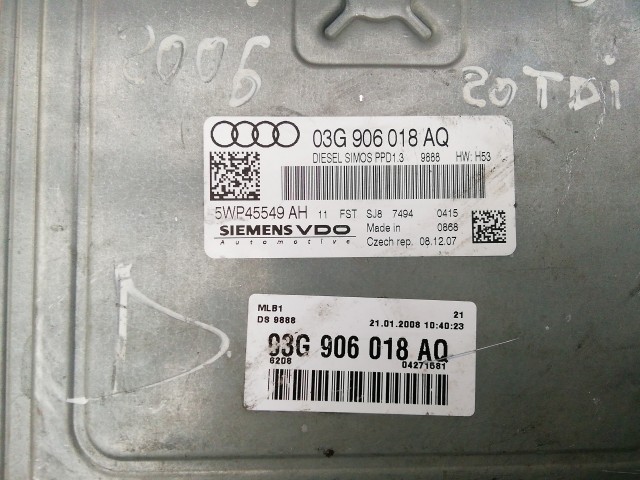 Audi A4 B7 2,0 16v Diesel Motorvezérlő 5wp45549ah , 03G906018AQ