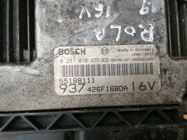 Alfa Romeo 147 2000-2010 1,9 16v Diesel Motorvezérlő 0281010455 , 55188111