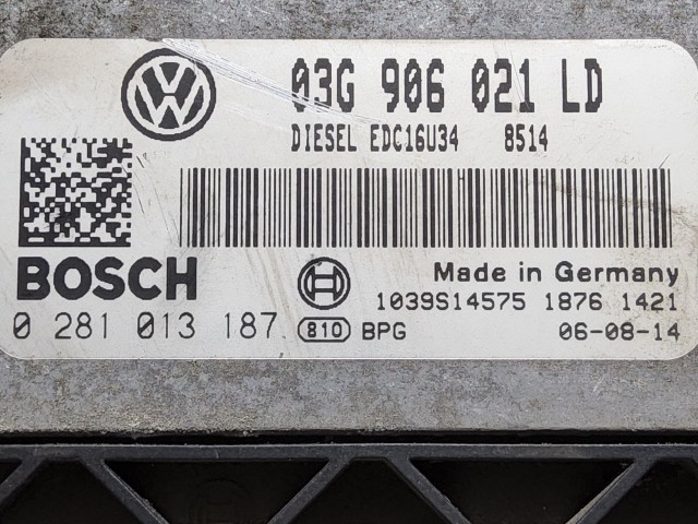 Skoda Octavia II. 2004-2013 2,0 16v Diesel Motorvezérlő 03G906021LD , 0281013187